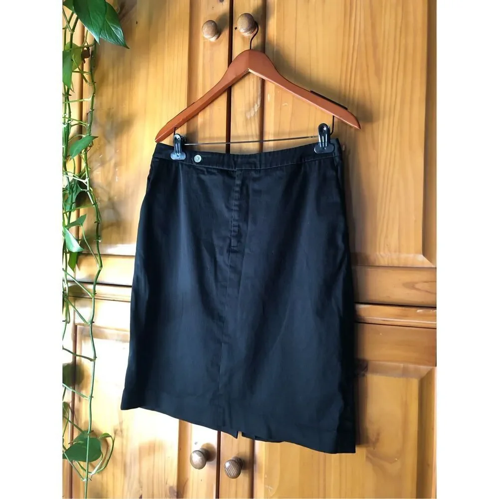 Lauren Ralph Lauren Black Pencil Skirt Size 10 Stretch Cotton